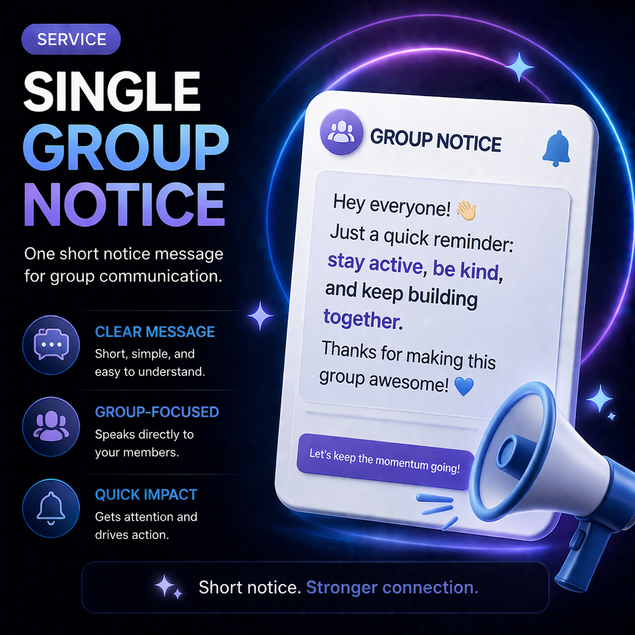 Single Group Notice